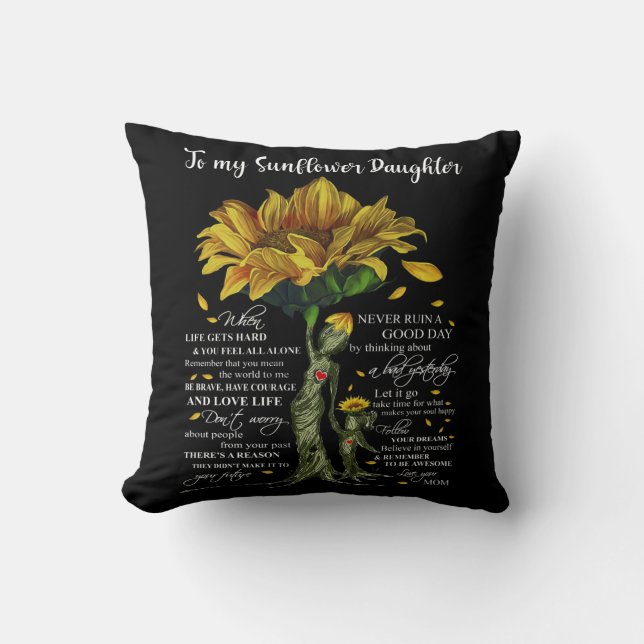 Coussin À ma fille de tournesol (Recto)