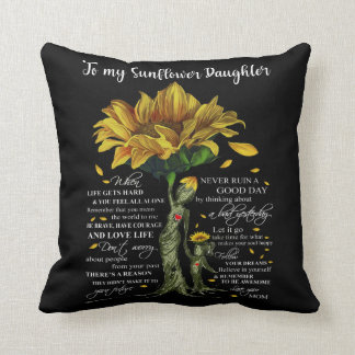 Coussin À ma fille de tournesol