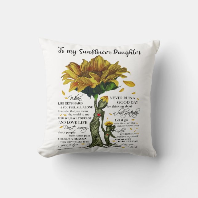 Coussin À ma fille de tournesol (Recto)