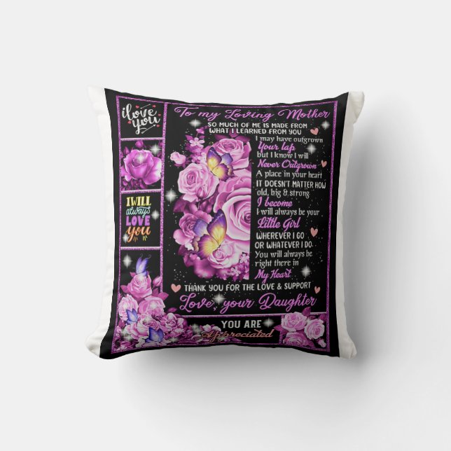 Coussin À Ma Mère Cadeau Anniversaire, Amour Maman Idée Ca (Recto)