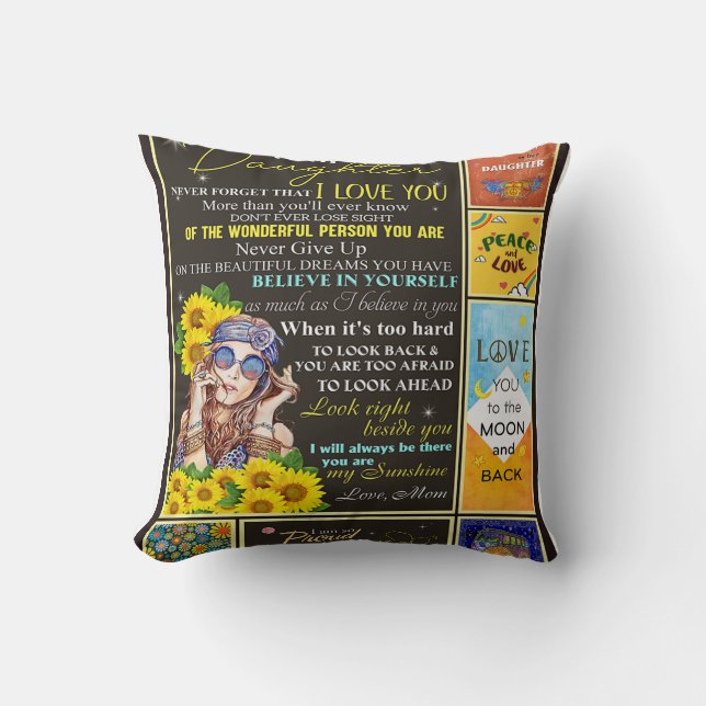 Coussin À ma petite-fille Sunflower Idée cadeau d'annivers (Recto)