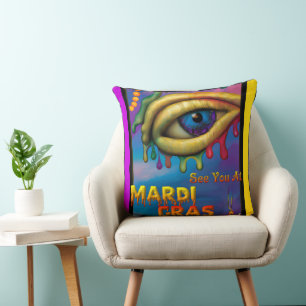 Coussin À Mardi Gras Eye