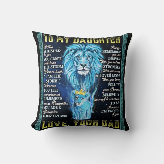 Coussin À Mon Don Lion Fille, Don De Lion Papa (Recto)