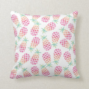 Coussin à motif d'aquarelle rose ananas