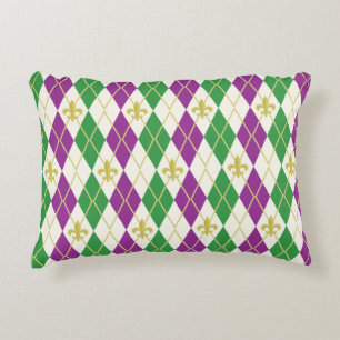 Coussin à motifs de losanges d'accent de mardi