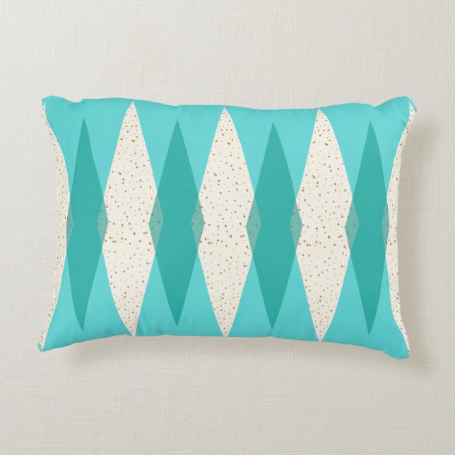 Coussin à motifs de losanges moderne d'accent de (Dos)