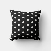 Coussin à pois noir et blanc