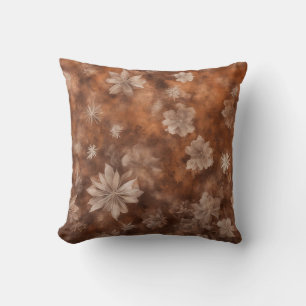 Coussin à poule rouille Vintage Fleurs d'hiver mot