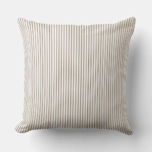 Coussin à rayures beige et blanc