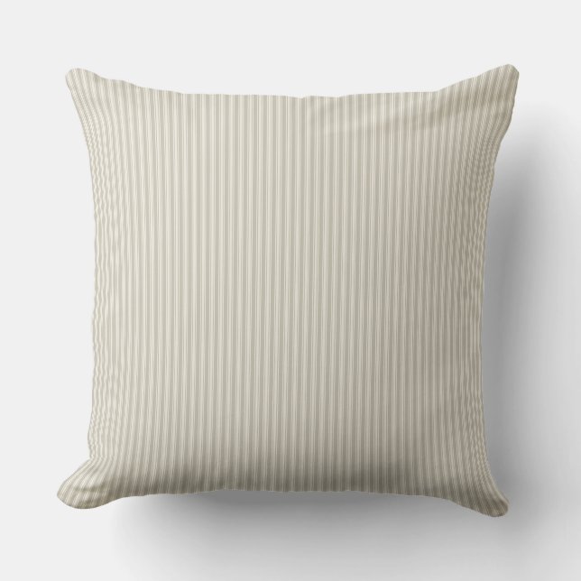 Coussin à rayures beige et blanc (Recto)