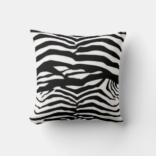 Coussin À Rayures De Zèbre Noir Et Blanc
