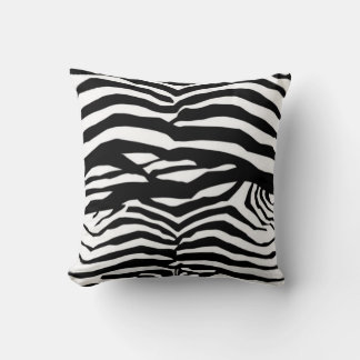 Coussin À Rayures De Zèbre Noir Et Blanc