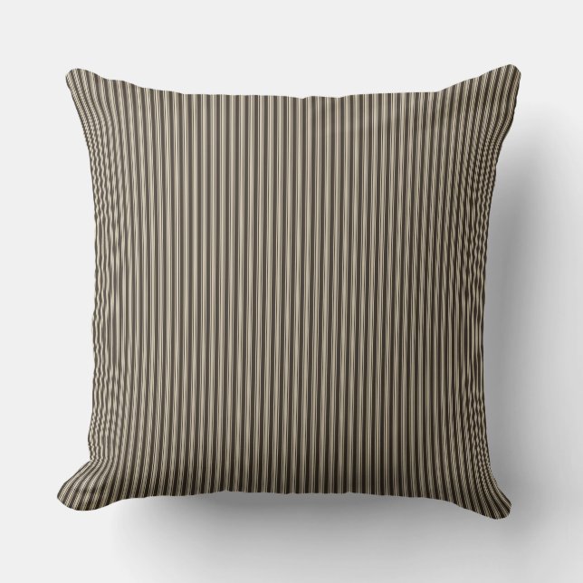 Coussin à rayures noir et beige (Recto)
