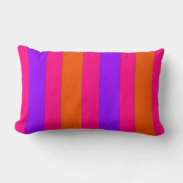 Coussin à rayures orange, rose et violet (Recto)