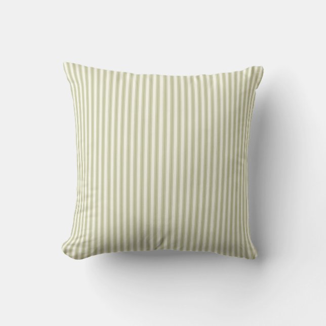 Coussin à rayures vert et blanc (Recto)