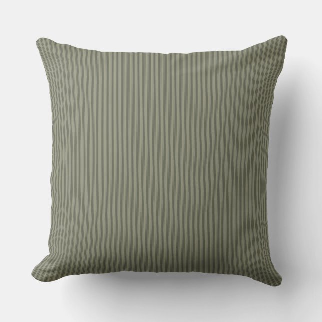 Coussin à rayures vert olive (Recto)