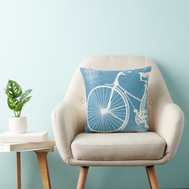 Coussin à vélo bleu et blanc (Chaise)