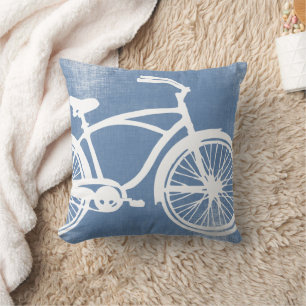 Coussin à vélo bleu et blanc