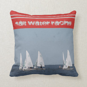 Coussin à voile à eau rouge, gris et bleu