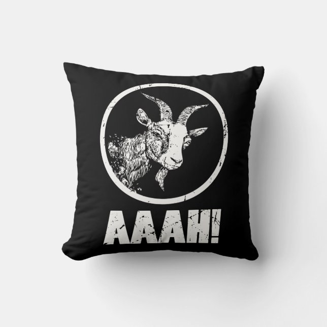 Coussin Aaah ! Animal de ferme criard de chèvre (Recto)