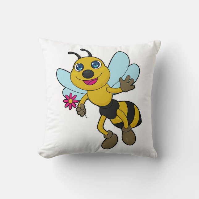 Coussin Abeille à fleurs (Recto)