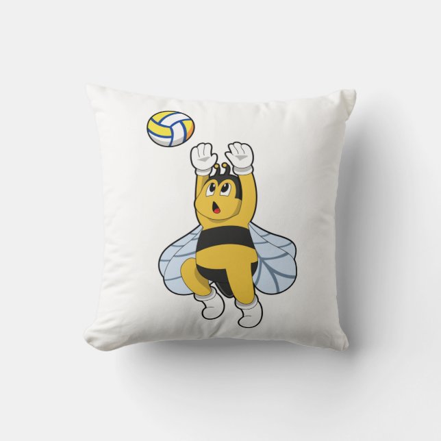 Coussin Abeille aux sports de volley-ball (Recto)