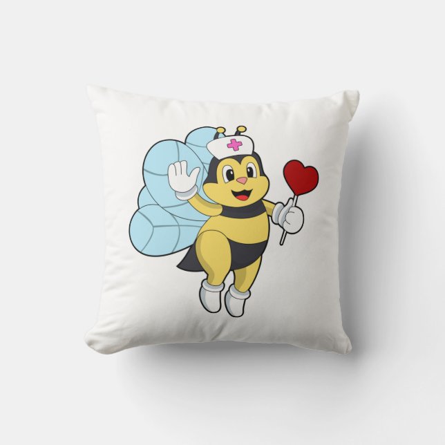 Coussin Abeille comme infirmière avec coeur.PNG (Recto)