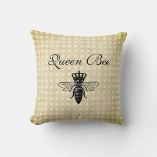 Coussin Abeille de la reine vintage