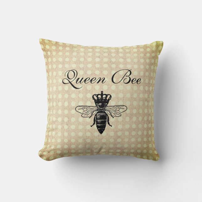 Coussin Abeille de la reine vintage (Recto)