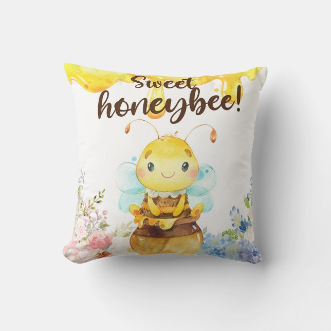 Coussin Abeille de miel douce, bourdon, genre abeille révè (Recto)