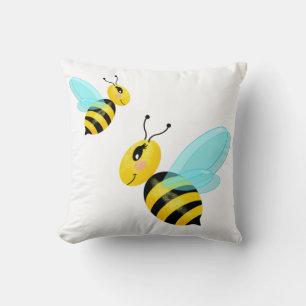 Coussin abeille heureuse