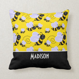 Coussin Abeille jaune et noire mignonne
