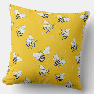 Coussin Abeille jaune miel