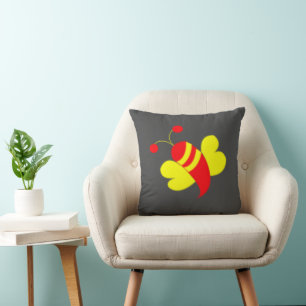 Coussin Abeille Miel Abeille Bourdon