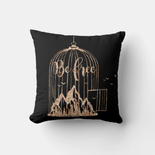 Coussin Abeille Sans Oiseaux De Cage Rose Rose Cuivre Noir