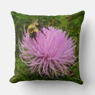 Coussin Abeille sur Fleur de Chardon Nature