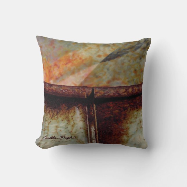 Coussin "Abrégé sur blanc 1" série par Camille Engel (Recto)