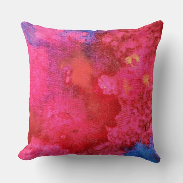 Coussin Abrégé sur chaud contemporain de rose choquant (Recto)