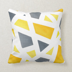 Coussin Abrégé sur jaune gris géométrique