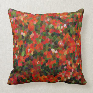 Coussin Abrégé sur rouge minuscule vibrant coloré point
