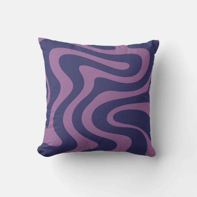 Coussin Abstract Black Wavy Lines Seamless Pattern (Recto)