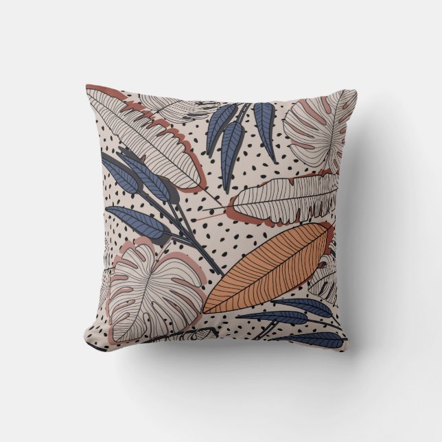 Coussin Abstract creative tropical seamless pattern on bac (Recto)