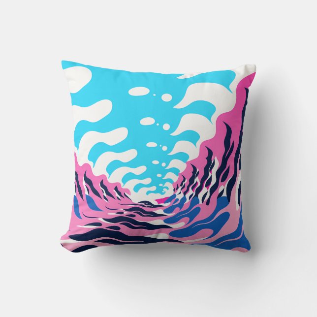 Coussin Abstract Dream Wave – Vibrant Surreal Flow (Recto)