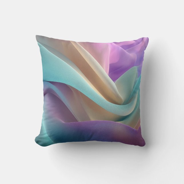 Coussin Abstract Fabric Texture in Pastel Tones (Recto)