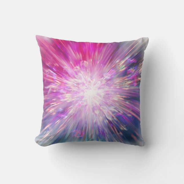 Coussin Abstract Neon Pink and Blue Energy Blast Graphic (Recto)