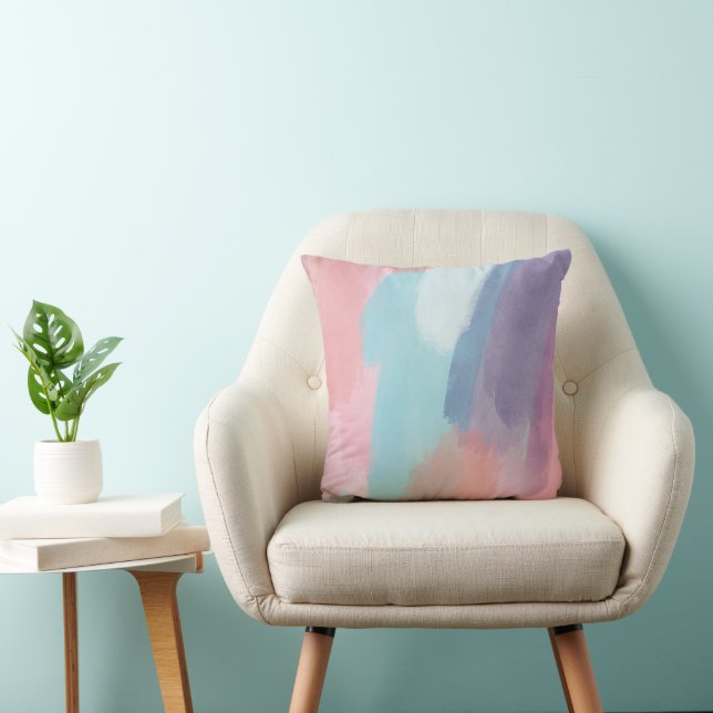 Coussin Abstract Paint Brush Strokes Design Colorful (Chaise)