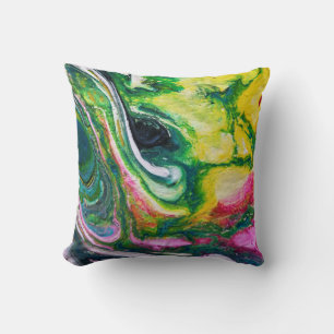 Coussin Abstract painting signed Kook Art Throw Pillow