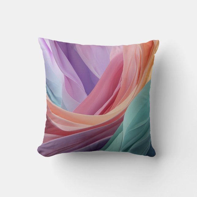 Coussin Abstract Pastel Fabric Waves  (Recto)