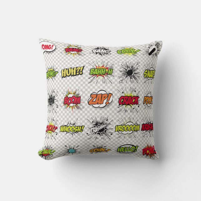 Coussin abstract set of pop art objects on a special backg (Recto)