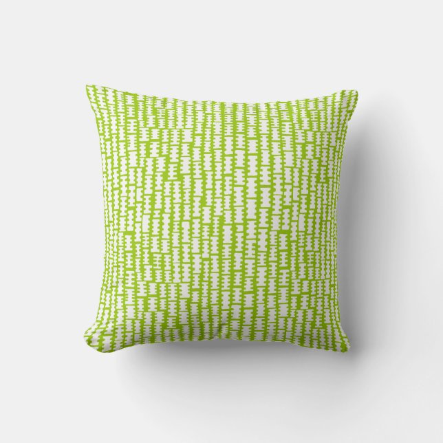 Coussin Abstrait 020712 - Blanc sur Martian Green (Recto)